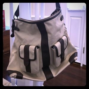 Fun & roomy bag tan with brown leather trim N/W/T